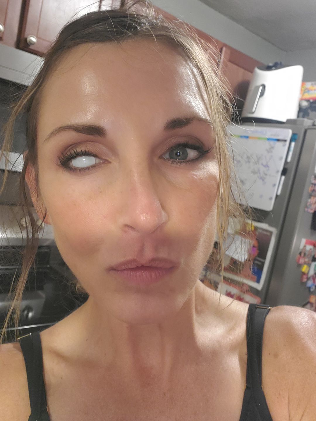 Customer photo review of Halloween White out Colored Contact Lenses