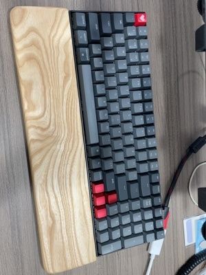Customer photo review of Keyboard Wrist Rest Ash Wood
