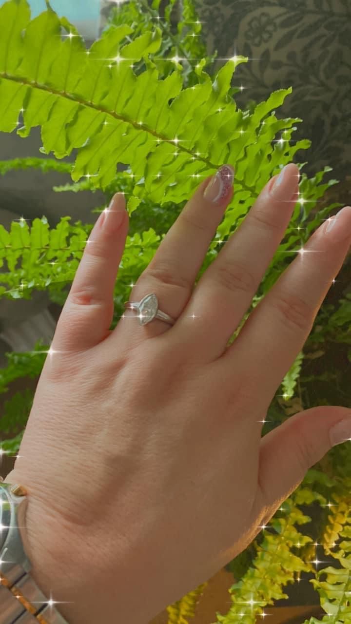 Customer photo review of Surf Moon Solitaire Moissanite Ring