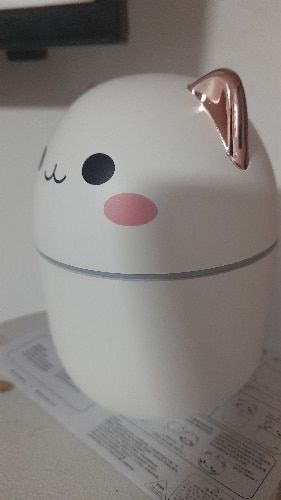 Customer photo review of Cute Blushing Cat Air Humidifier Night Light
