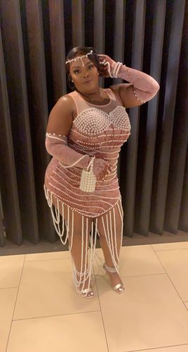 Customer photo review of White Faux Pearl Mini Bag