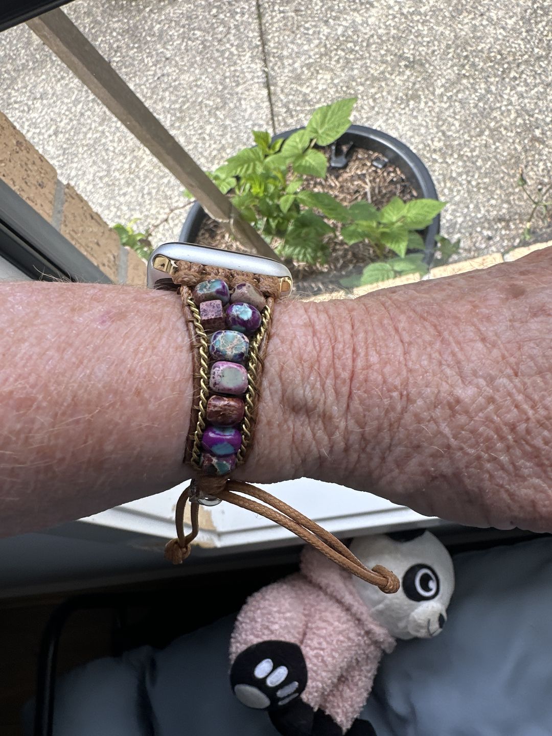 Customer photo review of Moonlight Jasper Apple Watch Strap