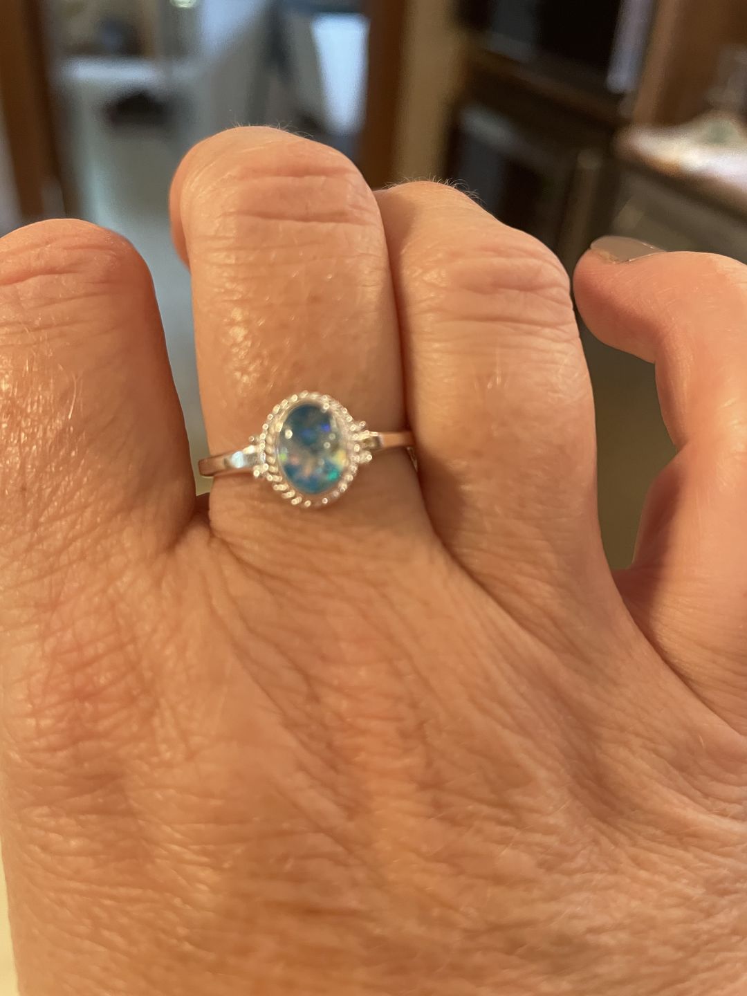 Customer photo review of Braided Oval Ring with Cremation Ashes