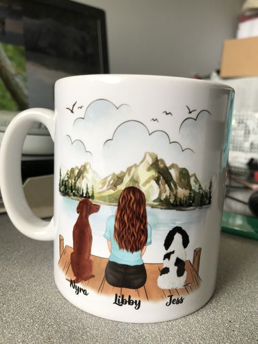 Customer photo review of Girl & Dogs - Dog coffee and dog Personalised Mug