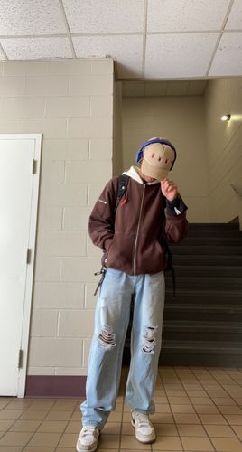 Customer photo review of Bunny Hoodie With Plush Ears (CREAM/BROWN)