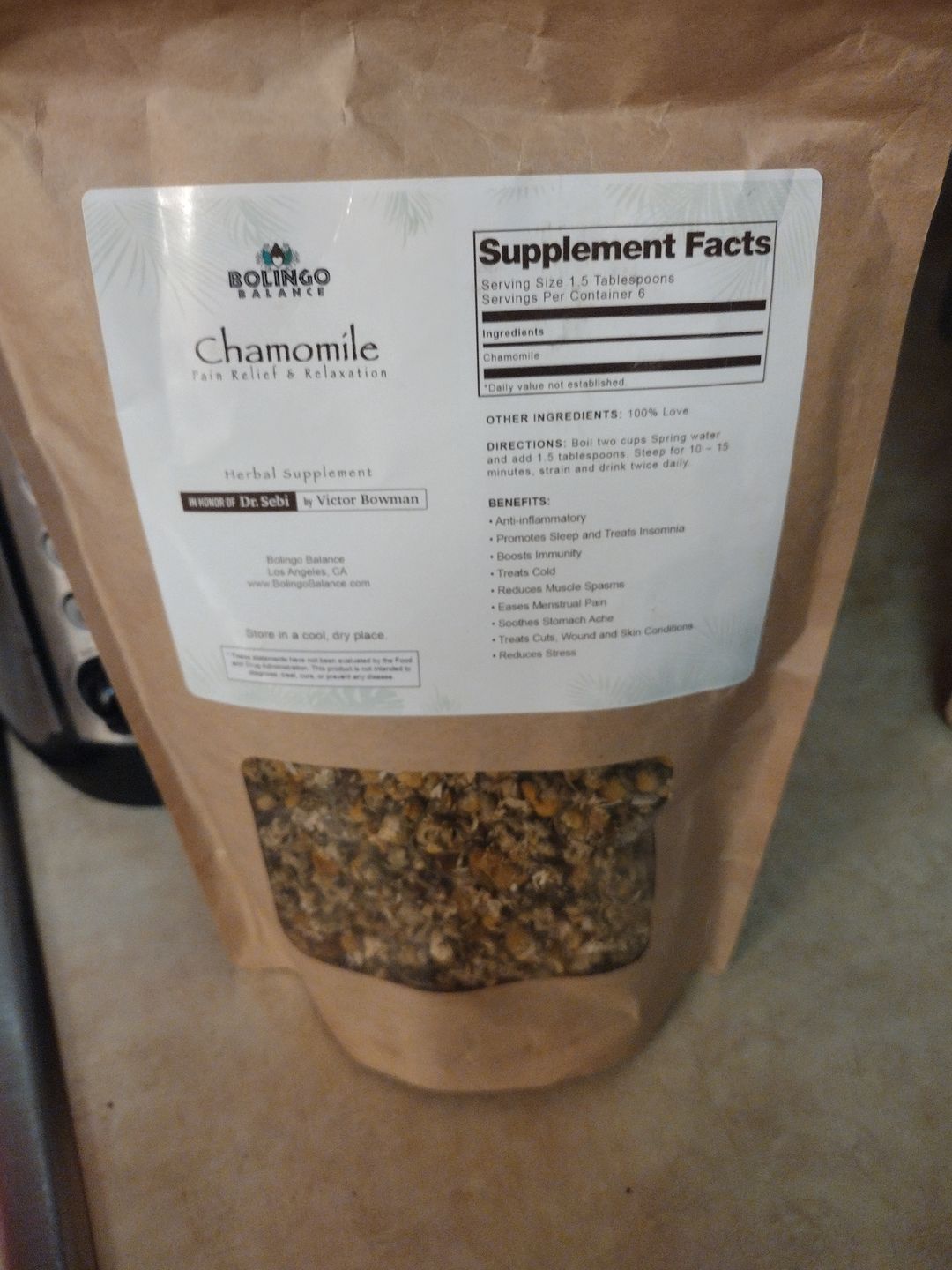 Customer photo review of Raw Chamomile