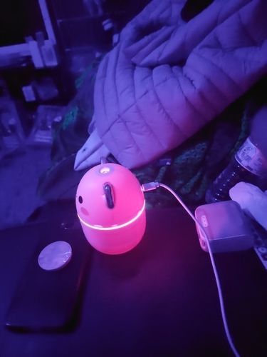 Customer photo review of Cute Blushing Cat Air Humidifier Night Light