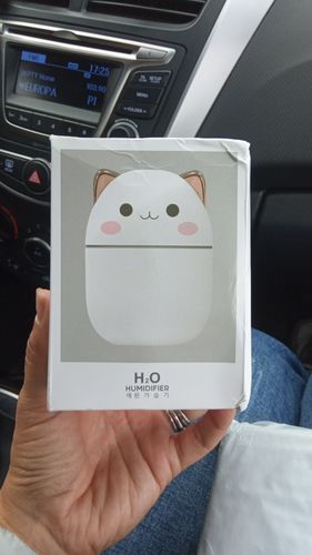 Customer photo review of Cute Blushing Cat Air Humidifier Night Light