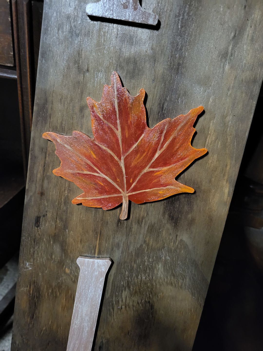 Customer photo review of Unfinished Wood Maple Leaf Shape - Craft - up to 36" DIY
