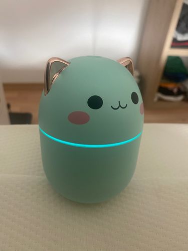 Customer photo review of Cute Blushing Cat Air Humidifier Night Light