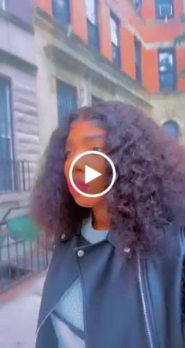 Customer video review of Deep Curly Transparent Lace Front Wigs Virgin Human Hair Black Wig