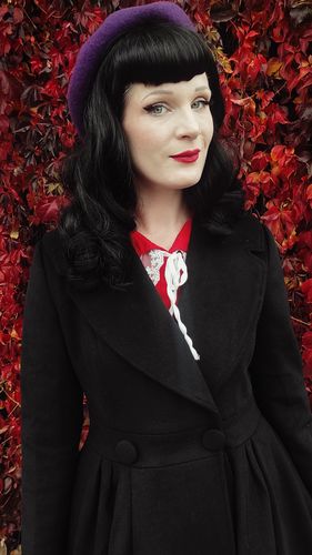 Customer photo review of Vintage Inspired Black Long Wool Princess Coat 3130#