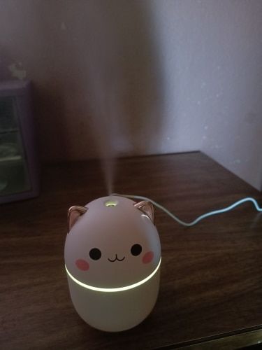 Customer photo review of Cute Blushing Cat Air Humidifier Night Light