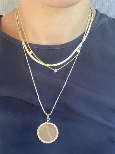 Customer photo review of herringbone necklace
