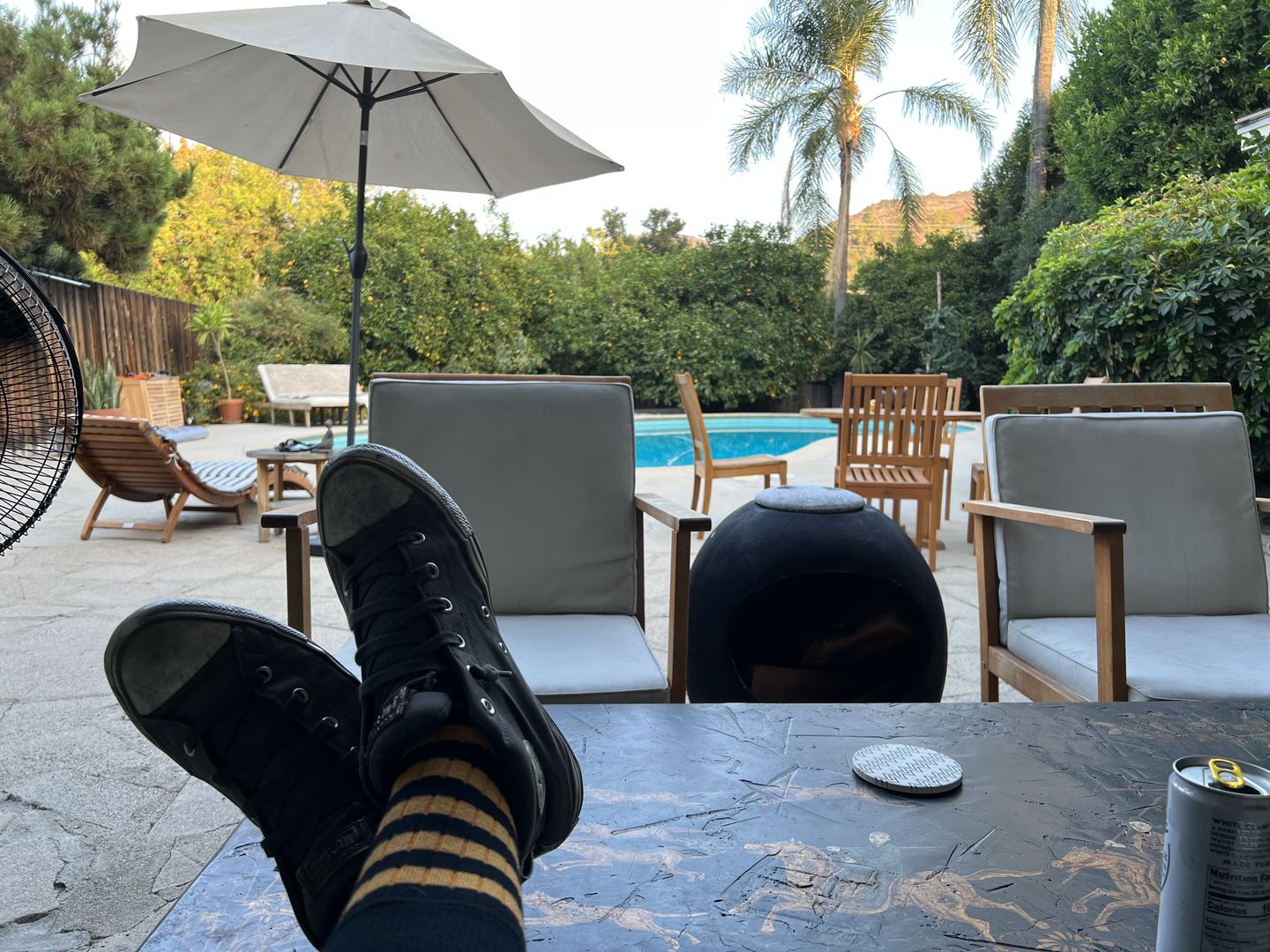 Customer photo review of Retro Striped Cotton Socks - Black/Orange