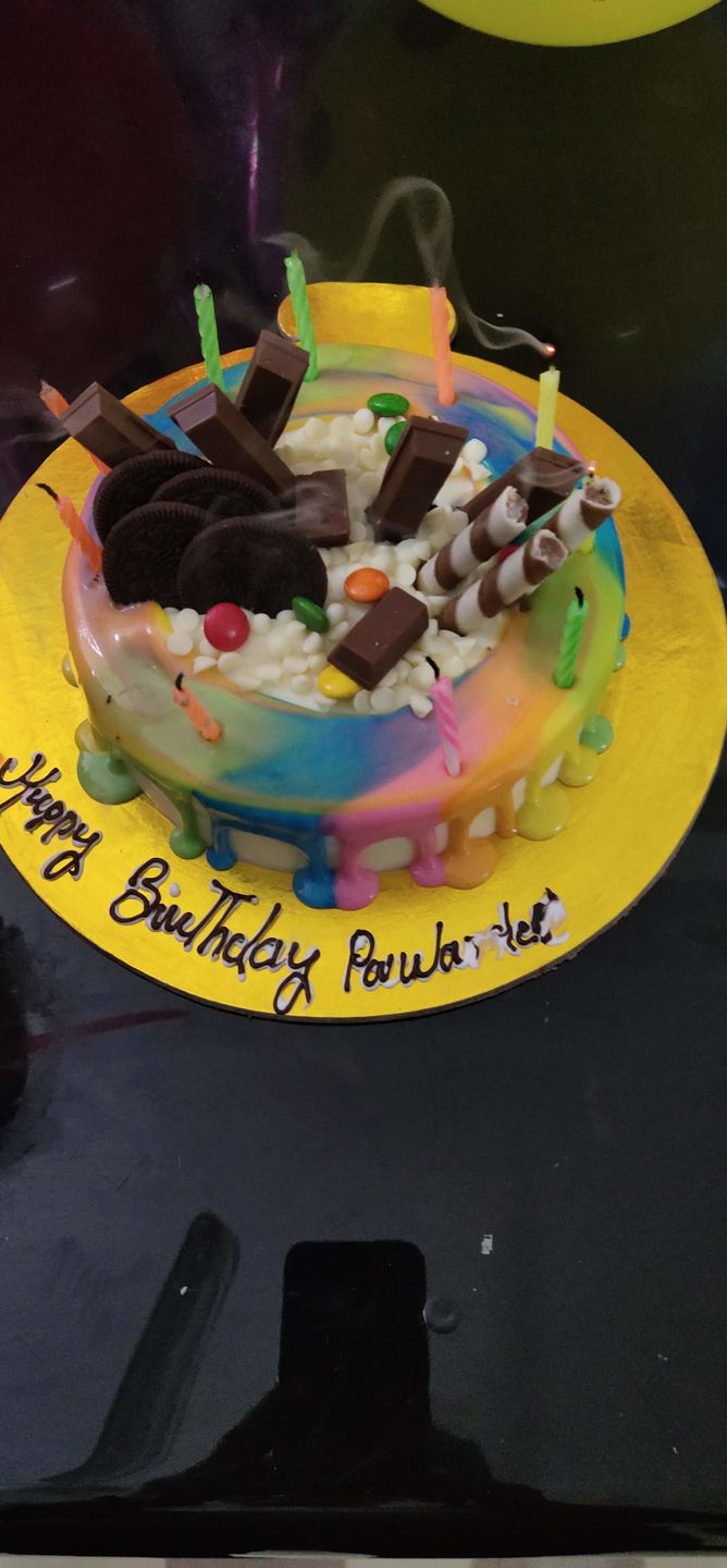 Customer photo review of Colorful Drip Cake