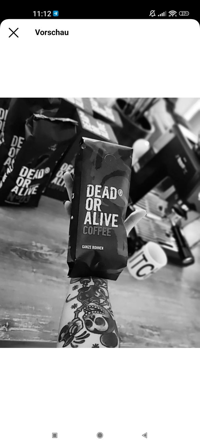 Customer photo review of DEAD OR ALIVE COFFEE No3 – 100% Robusta. Stark. Vollmundig. Espresso.