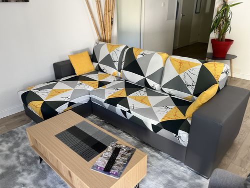 Customer photo review of HOUSSES À MOTIFS POUR COUSSIN D'ASSISE DE CANAPÉ D'ANGLE