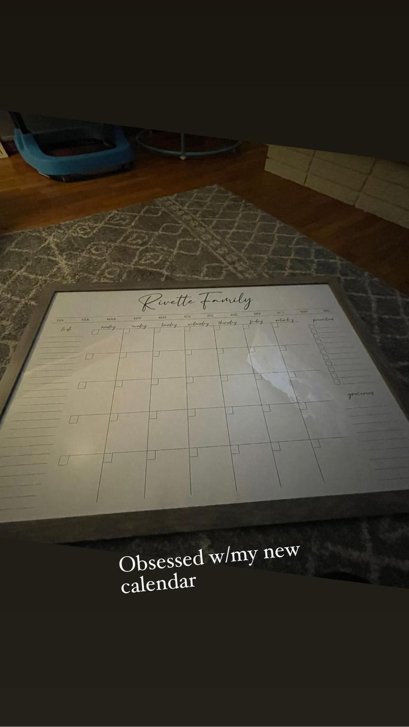 Customer photo review of Monthly Horizontal Whiteboard + 3 custom boxes | Pennington Style