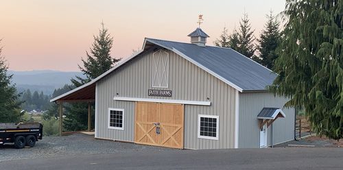 Customer photo review of Large Outdoor Metal Barn Signs with Family Name | Barn Signs