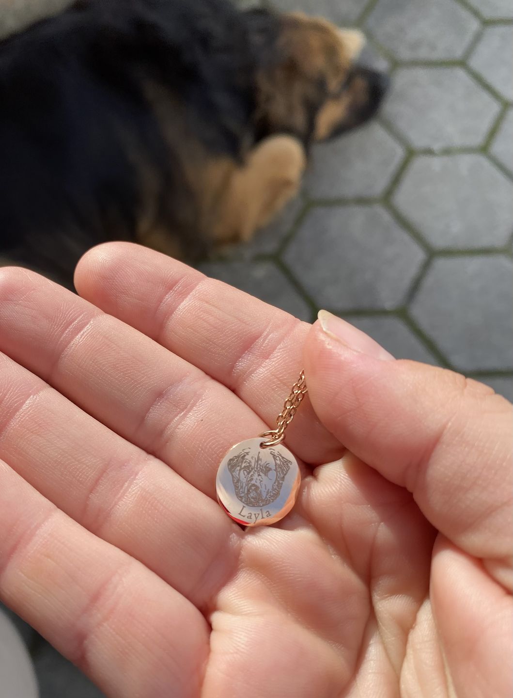 Customer photo review of Verižica: Pet Portrait