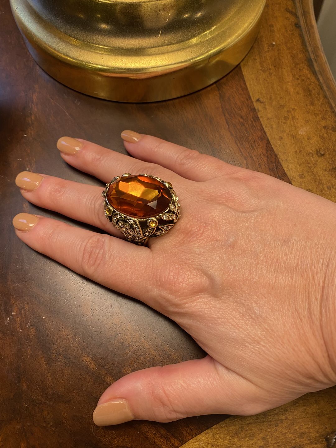 Customer photo review of HEIDI DAUS® "Dare To Wear" Oversized Crystal Cocktail Statement Ring