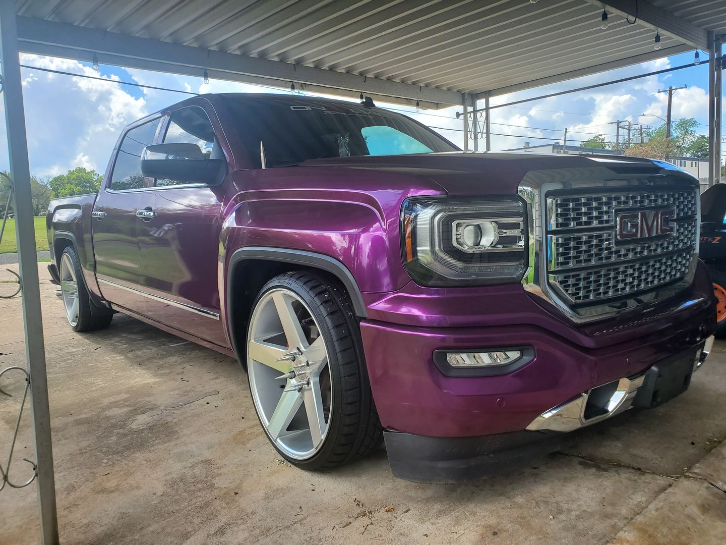 Customer photo review of Glossy Metallic Grape Purple Vinyl Wrap