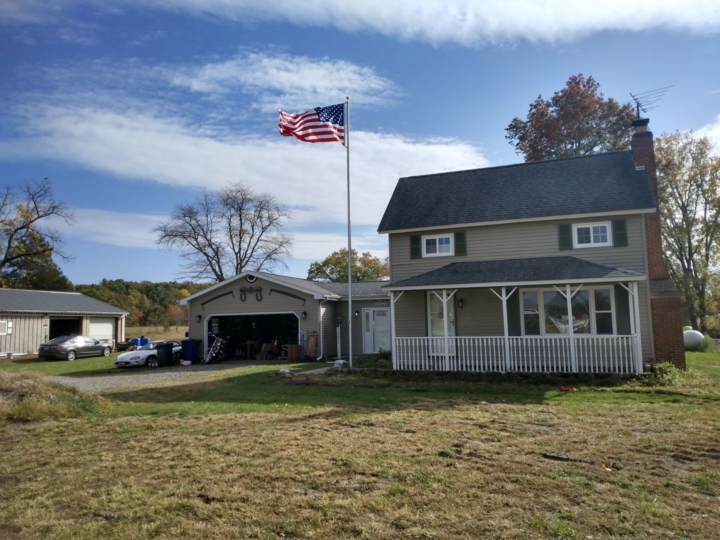 Customer photo review of 30 ft. Commercial Flagpole with External Rope Halyard Rated At 88 mph