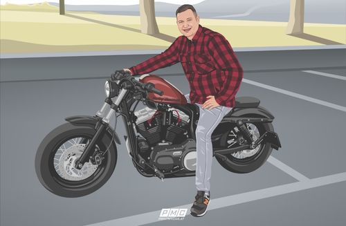 Customer photo review of Dein von Hand gezeichnetes Fahrzeug als Metall Poster