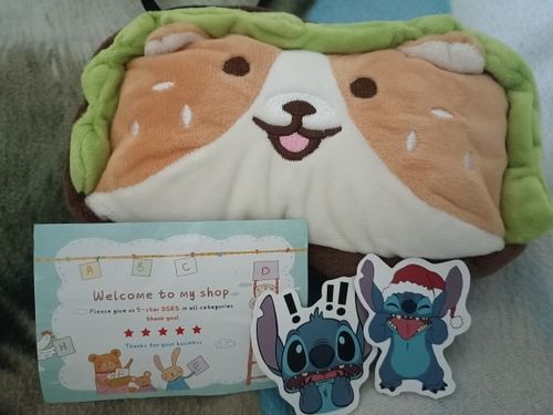 Customer photo review of Plush Hamburger Buddy Pencil Case