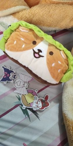 Customer photo review of Plush Hamburger Buddy Pencil Case