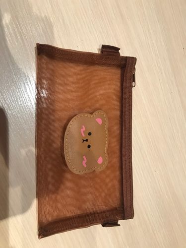 Customer photo review of Brown Bear Mesh Pencil Pouch