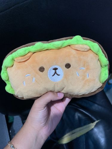 Customer photo review of Plush Hamburger Buddy Pencil Case