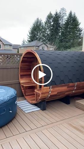 Customer video review of Smartmak® Canadian Hemlock/Red Cedar Outdoor Barrel Sauna Nature 3