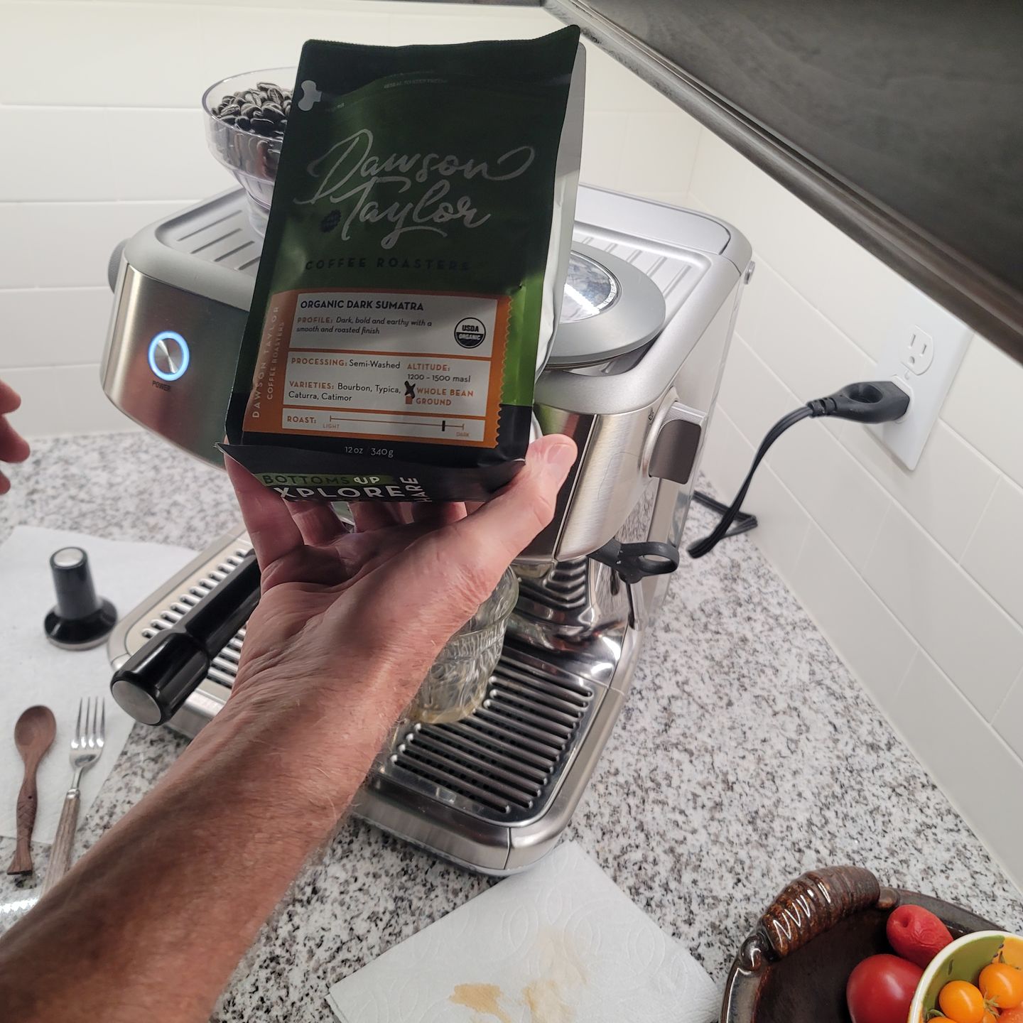 Customer photo review of Organic Dark Sumatra Mandheling