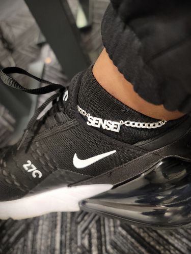 Customer photo review of Kids Block Mini Name Necklace with Cuban Chain