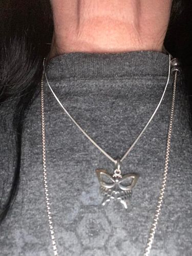 Customer photo review of Just Love Skulls Silver Necklace