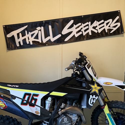 Customer photo review of 6' Thrill Seekers Logo Banner