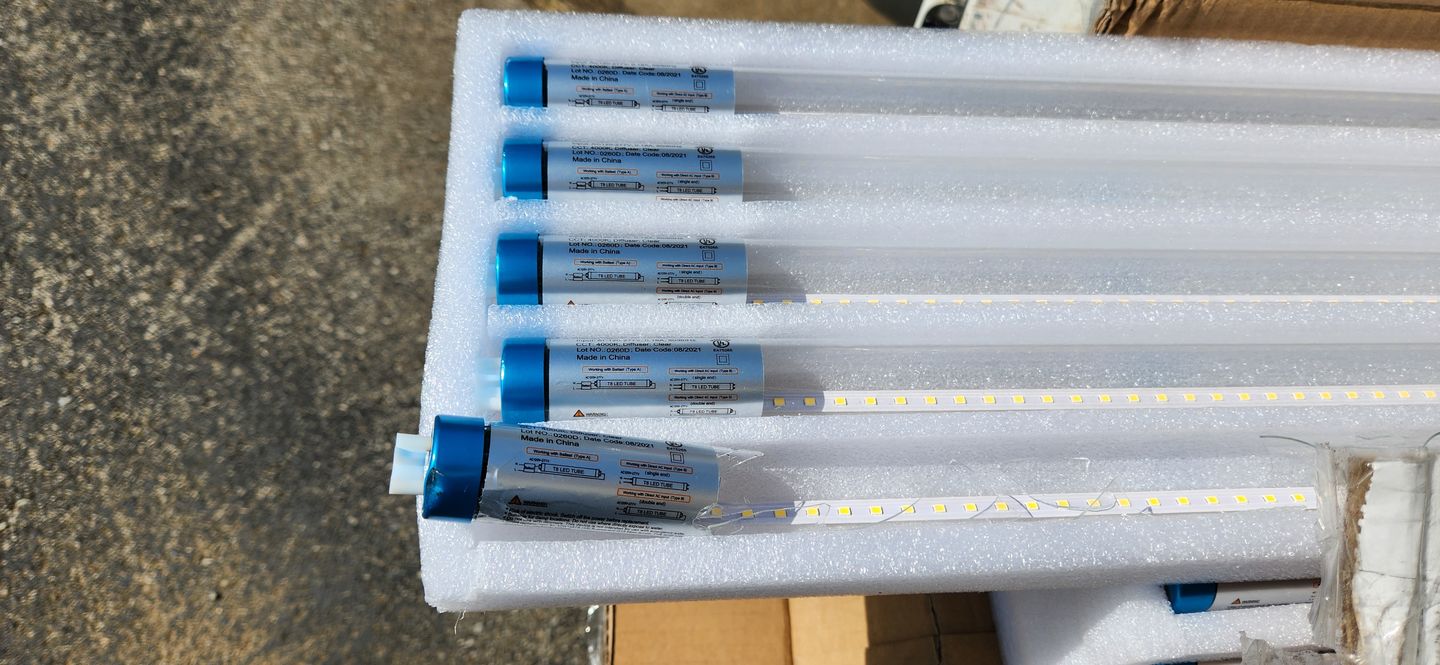 Customer photo review of 4ft 18W LED Linear Tube - Glass - Ballast Compatible & Single End / Two End Bypass - Safety Thermal Fuses - (UL Type AB) *Buy By The Box Promo*