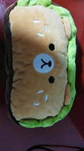 Customer photo review of Plush Hamburger Buddy Pencil Case
