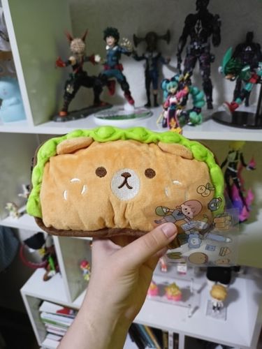 Customer photo review of Plush Hamburger Buddy Pencil Case