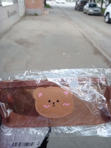 Customer photo review of Brown Bear Mesh Pencil Pouch
