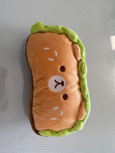 Customer photo review of Plush Hamburger Buddy Pencil Case