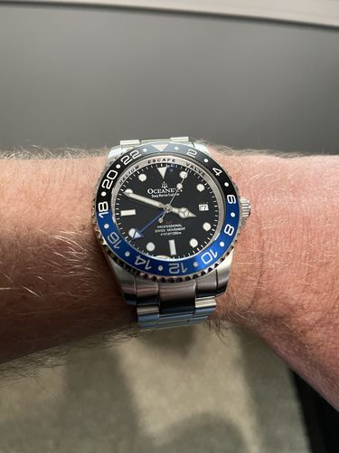 Customer photo review of Oceaneva™ Men's GMT Deep Marine Explorer 1250M Pro Diver Watch Blue and Black