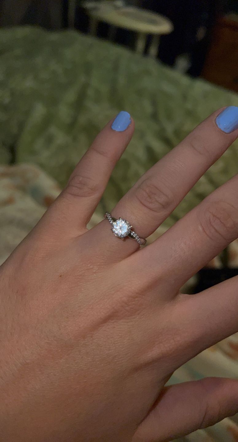 Customer photo review of S925 1.25 Carat Twist Round Cut Engagement Ring In Sterling Silver For Bridal & Daily Wear