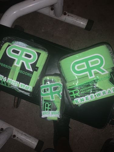 Customer photo review of Personal Record Heavy Duty Premium Knee Wraps PR906 - Neon