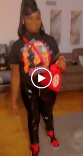 Customer video review of Jordan 1 Retro High OG Patent Bred DopeSkill T-Shirt New Paper Chaser Graphic