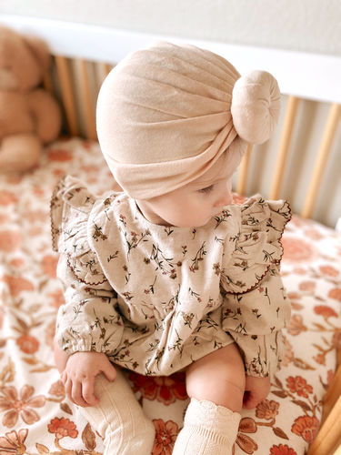 Customer photo review of Top Knot Turban in light khaki
