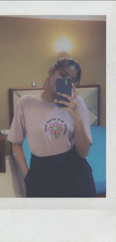 Customer photo review of Sweetest Bloom Purple Oversized T Shirt