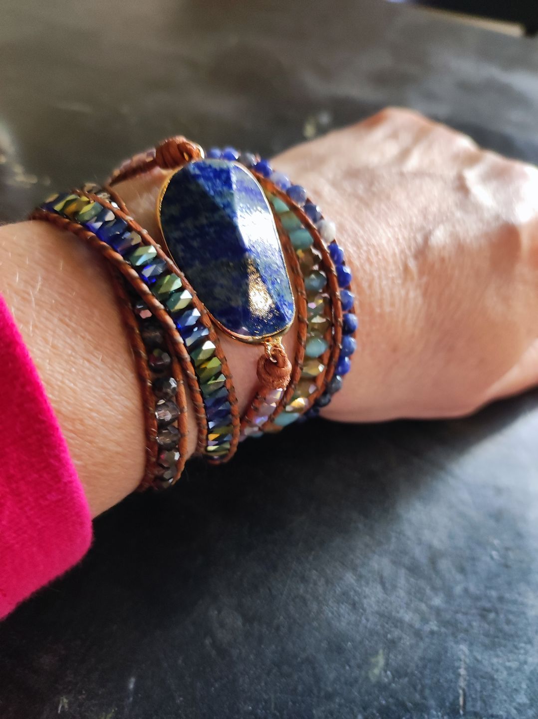 Customer photo review of Bracelet lapis Lazuli "Bohème"
